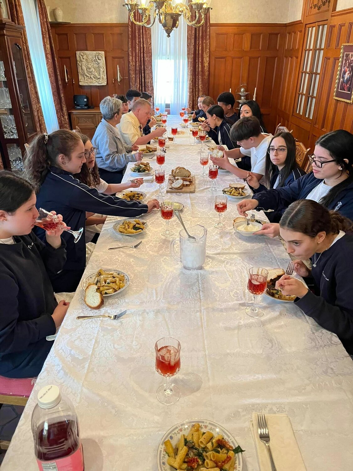 Last week, the Student Council of St. Mary School, Cranston, were treated to a delicious lunch, prepared by their pastor Father Michael A. Sisco.